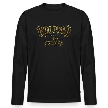 Motorcycle Chopper Driver - Men's Premium Organic Long Sleeve Shirt - black - Front - Nico (187cm)