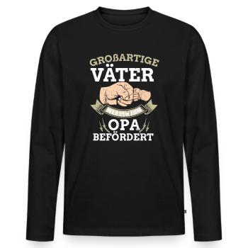 Zum Opa befördert - Werdender Opa Geschenk - Männer Premium Bio Langarmshirt - Schwarz - Vorne - Nico (187cm)