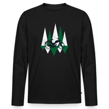 MS 50 Mofa Moped Retro - Männer Premium Bio Langarmshirt - Schwarz - Vorne - Nico (187cm)