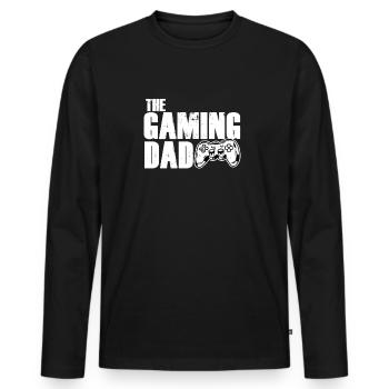 Gaming Dad - Videospiele Gamer - Männer Premium Bio Langarmshirt - Schwarz - Vorne - Nico (187cm)