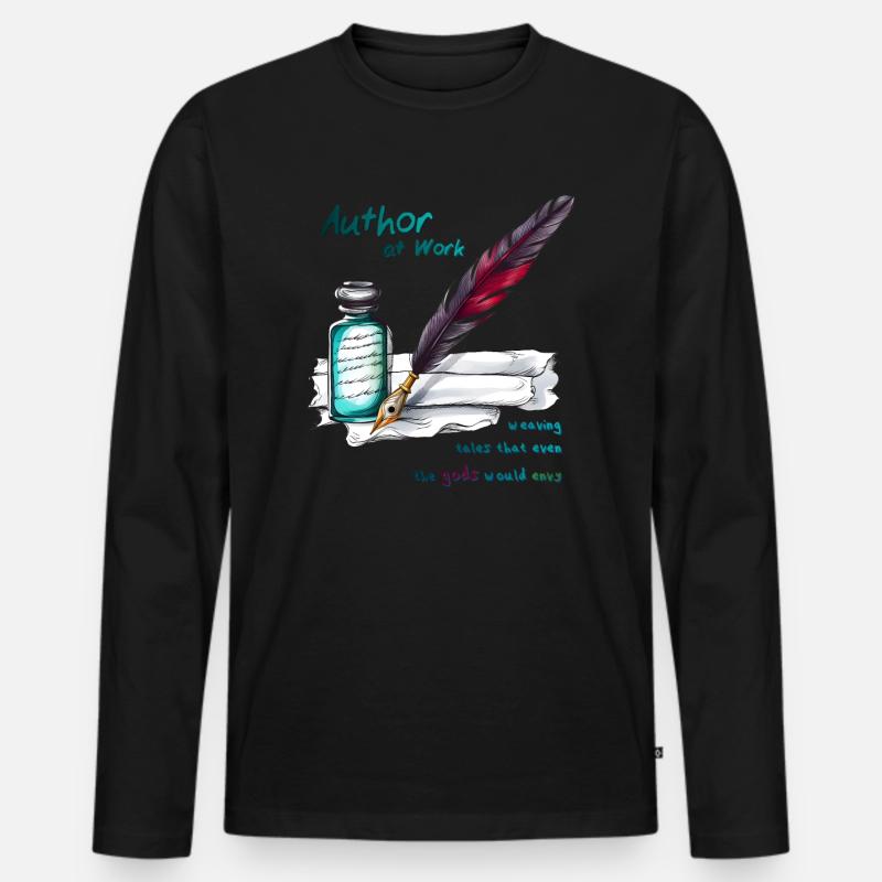 Author at Work - Männer Premium Bio Langarmshirt - Schwarz