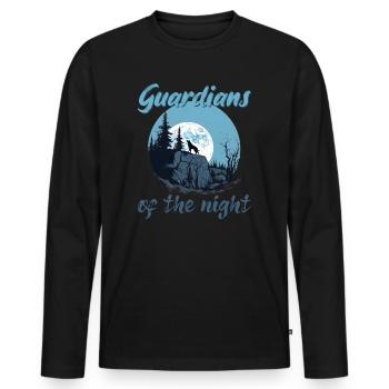 Guardians of the night - Men's Premium Organic Long Sleeve Shirt - black - Front - Nico (187cm)
