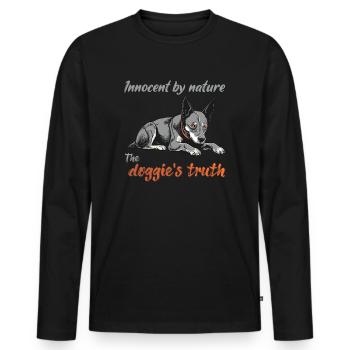 Innocent par nature - T-shirt manches longues Premium bio Homme - noir - Devant - Nico (187cm)