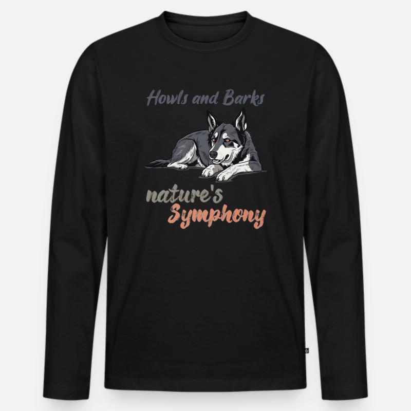 Nature's symphony - Männer Premium Bio Langarmshirt - Schwarz