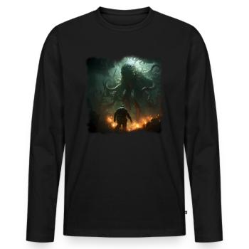 Cosmic Horror - Men's Premium Organic Long Sleeve Shirt - black - Front - Nico (187cm)