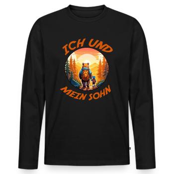 Ich und mein Sohn - Männer Premium Bio Langarmshirt - Schwarz - Vorne - Nico (187cm)