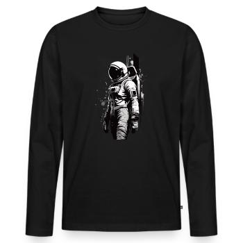Femme en combinaison spatiale - T-shirt manches longues Premium bio Homme - noir - Devant - Nico (187cm)