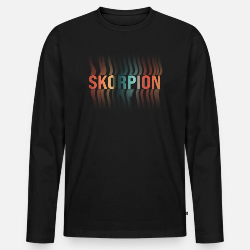 Skorpion Sternzeichen - Männer Premium Bio Langarmshirt - Schwarz