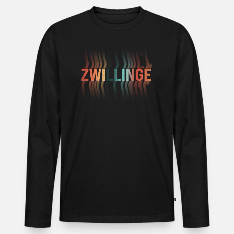 Zwillinge Sternzeichen - Männer Premium Bio Langarmshirt - Schwarz