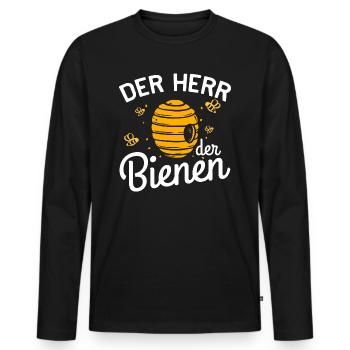 DER HERR DER BIENEN - Männer Premium Bio Langarmshirt - Schwarz - Vorne - Nico (187cm)