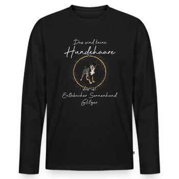 Das ist Entlebucher Sennenhund Glitzer - Männer Premium Bio Langarmshirt - Schwarz - Vorne - Nico (187cm)