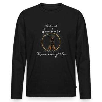 This is Beauceron Glitter Dog - Men's Premium Organic Long Sleeve Shirt - black - Front - Nico (187cm)
