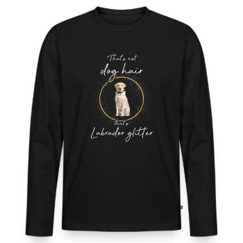 That's Labrador glitter - Männer Premium Bio Langarmshirt - Schwarz - Vorne - Nico (187cm)