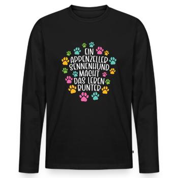 Appenzeller Sennenhund Leben bunter Hunde - Männer Premium Bio Langarmshirt - Schwarz - Vorne - Nico (187cm)