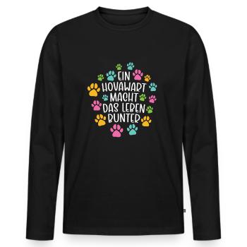 Hovawart machen Leben bunter Hund - Männer Premium Bio Langarmshirt - Schwarz - Vorne - Nico (187cm)