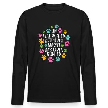 Flat coated retriever Leben bunter Hund - Männer Premium Bio Langarmshirt - Schwarz - Vorne - Nico (187cm)