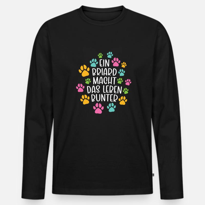 Briard machen Leben bunter Hund - Männer Premium Bio Langarmshirt - Schwarz