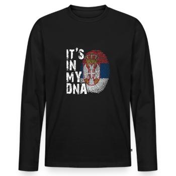 C’est dans mon ADN Serbie Serbien - T-shirt manches longues Premium bio Homme - noir - Devant - Nico (187cm)