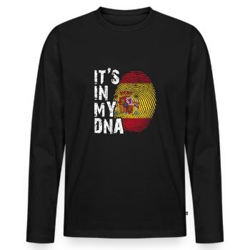 It's in my DNA Spain Spanien - Men's Premium Organic Long Sleeve Shirt - black - Front - Nico (187cm)