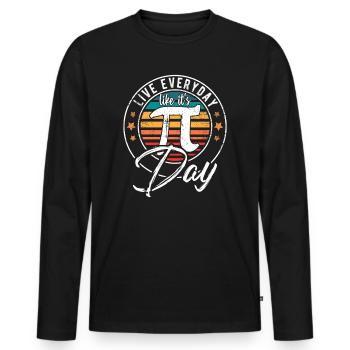 Sweet Pi Day 3.14 - Pi Day - Cadeau Happy Pi Day - T-shirt manches longues Premium bio Homme - noir - Devant - Nico (187cm)