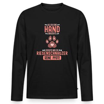 Geschenkidee Riesenschnauzer - Männer Premium Bio Langarmshirt - Schwarz - Vorne - Nico (187cm)