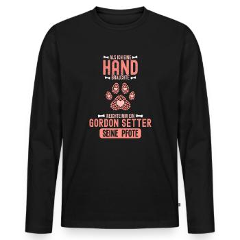 Geschenkidee Gordon Setter - Männer Premium Bio Langarmshirt - Schwarz - Vorne - Nico (187cm)