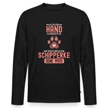 Geschenkidee Schipperke - Männer Premium Bio Langarmshirt - Schwarz - Vorne - Nico (187cm)