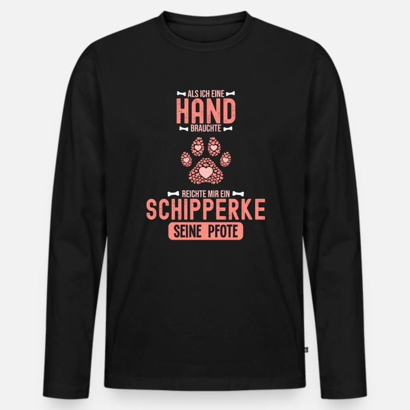 Geschenkidee Schipperke - Männer Premium Bio Langarmshirt - Schwarz