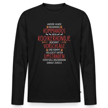 Kooikerhondje Vorschläge statt Kommandos - Männer Premium Bio Langarmshirt - Schwarz - Vorne - Nico (187cm)