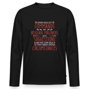 Belgian Malinois Commands Belgian Shepherd - Männer Premium Bio Langarmshirt - Schwarz - Vorne - Nico (187cm)