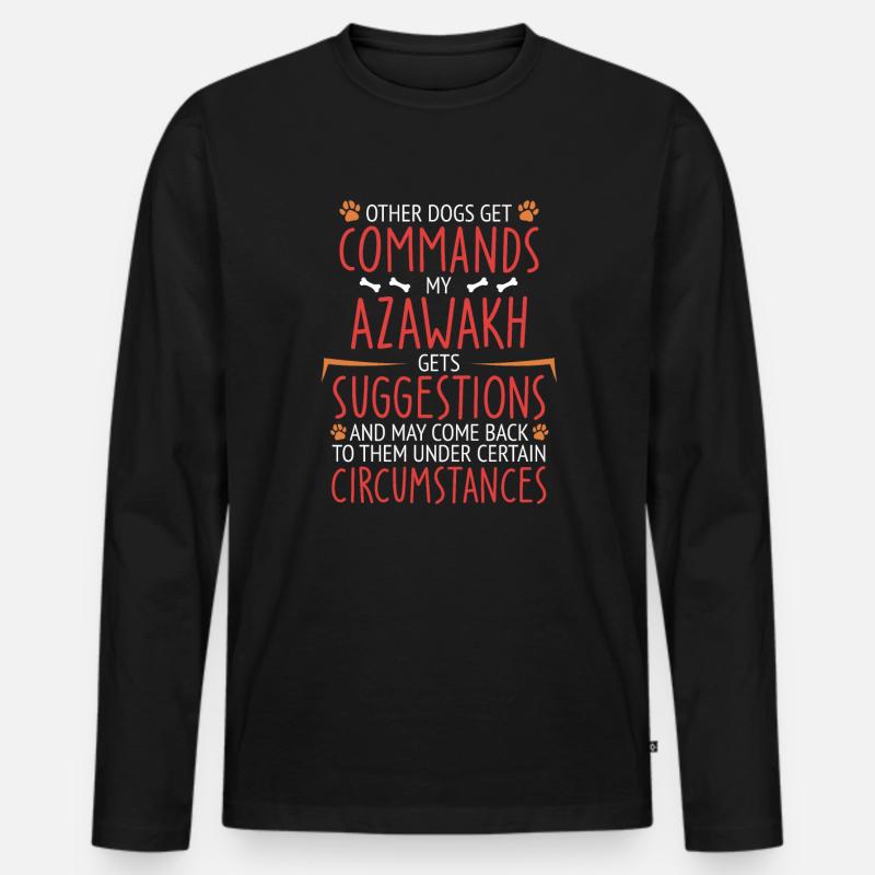 Azawakh Commands paw - Männer Premium Bio Langarmshirt - Schwarz