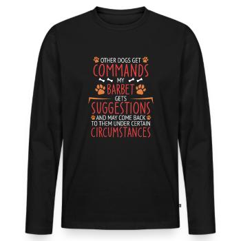 Barbet Commands Paw - Männer Premium Bio Langarmshirt - Schwarz - Vorne - Nico (187cm)