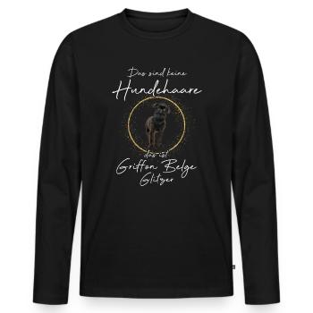 Keine Hundehaare das ist Griffon Belge Gitzer - Männer Premium Bio Langarmshirt - Schwarz - Vorne - Nico (187cm)