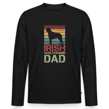 Papa Irish Wolfhound - T-shirt manches longues Premium bio Homme - noir - Devant - Nico (187cm)