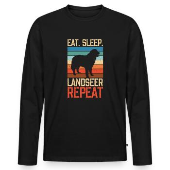 Manger dormir Landseer Répéter - T-shirt manches longues Premium bio Homme - noir - Devant - Nico (187cm)