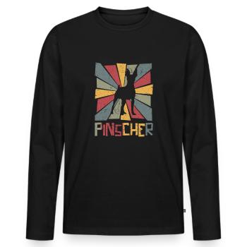 Pinscher - T-shirt manches longues Premium bio Homme - noir - Devant - Nico (187cm)