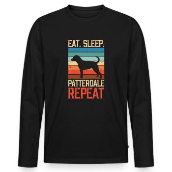 Eat sleep Patterdale repeat - Men's Premium Organic Long Sleeve Shirt - black - Front - Nico (187cm)