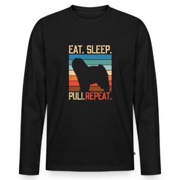 Manger Sleep Puli Répéter - T-shirt manches longues Premium bio Homme - noir - Devant - Nico (187cm)