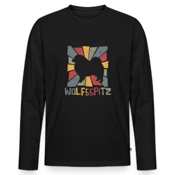 Wolfsspitz - Männer Premium Bio Langarmshirt - Schwarz - Vorne - Nico (187cm)