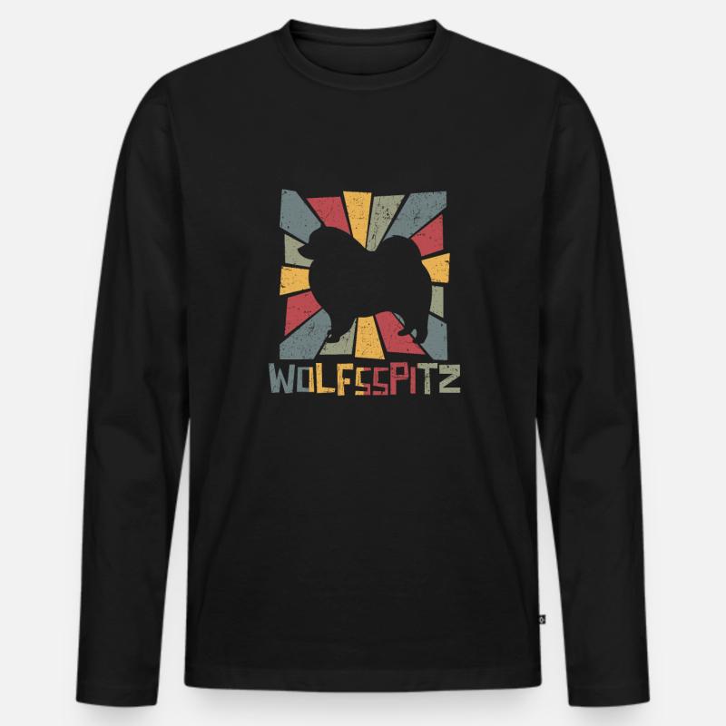 Wolfsspitz - Männer Premium Bio Langarmshirt - Schwarz