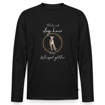 Ce ne sont pas des poils de chien qui sont des paillettes whippet - T-shirt manches longues Premium bio Homme - noir - Devant - Nico (187cm)