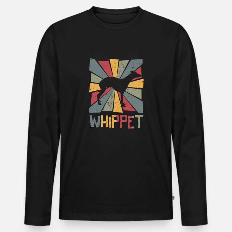 Whippet - Männer Premium Bio Langarmshirt - Schwarz