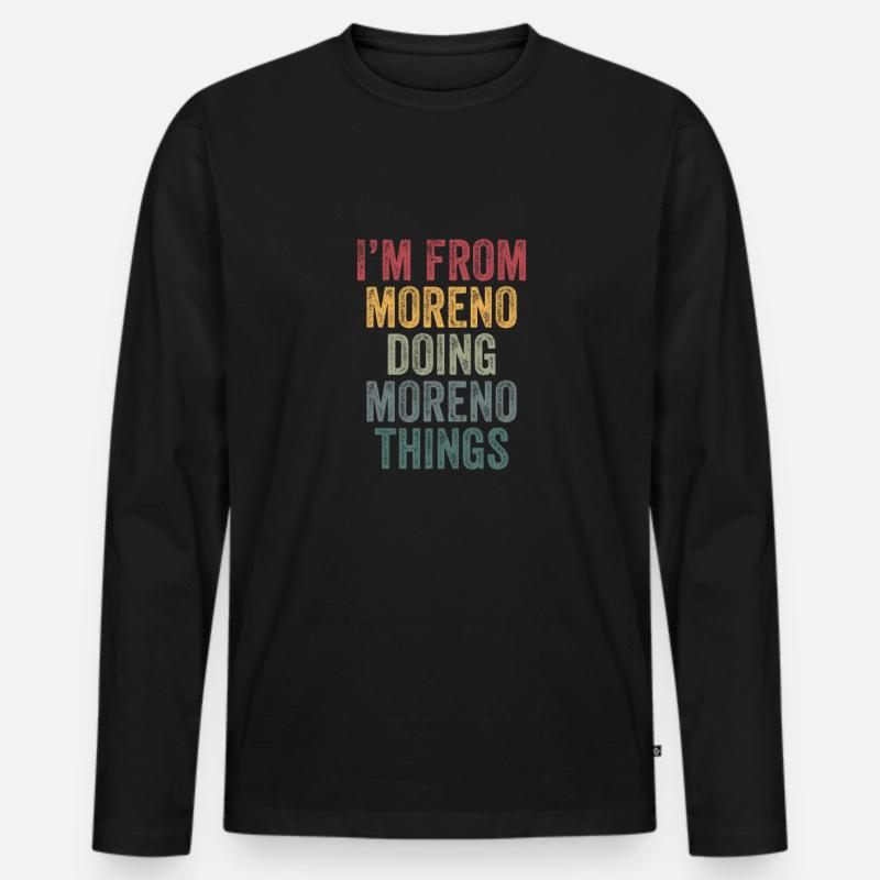 Moreno things city - Männer Premium Bio Langarmshirt - Schwarz