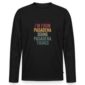 Pasadena things city - Männer Premium Bio Langarmshirt - Schwarz - Vorne - Nico (187cm)