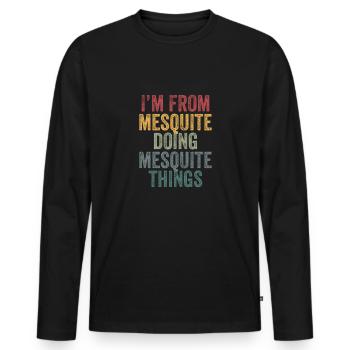 Mesquite things city - Männer Premium Bio Langarmshirt - Schwarz - Vorne - Nico (187cm)
