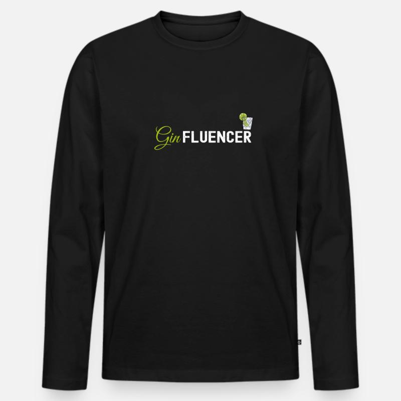 Ginfluencer - Männer Premium Bio Langarmshirt - Schwarz