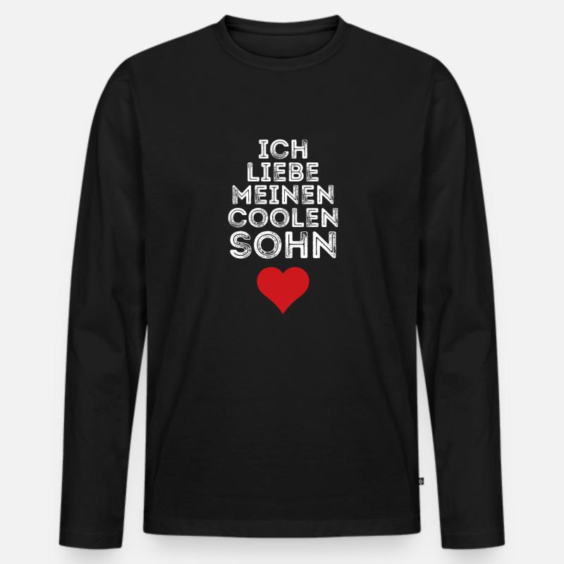 Ich liebe meinen coolen Sohn - Männer Premium Bio Langarmshirt - Schwarz