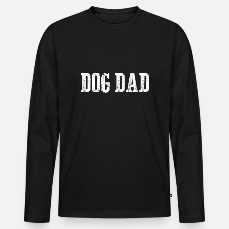 Dog Dad Hund - Männer Premium Bio Langarmshirt - Schwarz