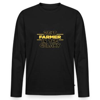 Best farmer in the galaxy agriculture - Men's Premium Organic Long Sleeve Shirt - black - Front - Nico (187cm)