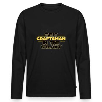 Best Craftsman in the galaxy profession - Men's Premium Organic Long Sleeve Shirt - black - Front - Nico (187cm)
